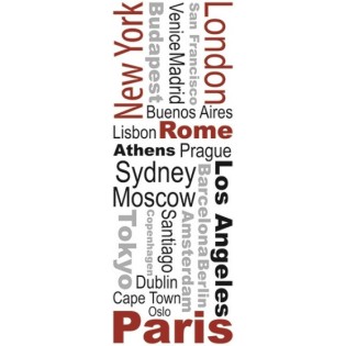 Crearreda Sticker Mural Cities 290 X 220 Cm Vinyle  21 Pièces