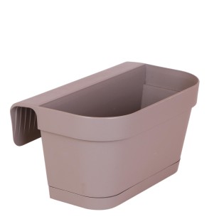 Addenda® Kolibri Home | Plastic Balcony Planter Taupe With Suspension System - 36 Cm Wide 