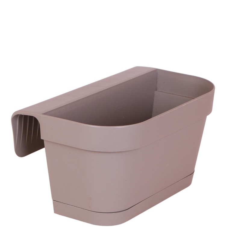 Addenda® Kolibri Home | Plastic Balcony Planter Taupe With Suspension System - 36 Cm Wide 